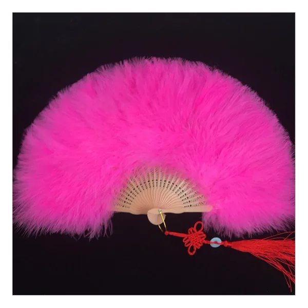 Abanico de plumas de marabú rosa, foto de taller