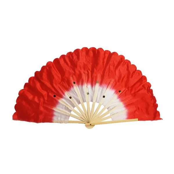 Abanico de baile de seda personalizado, esmeralda, lentejuelas — diseño 3