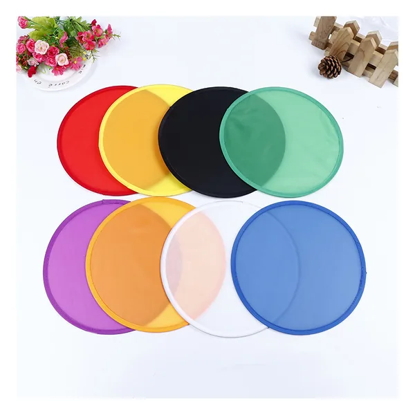 Abanico disco plegable personalizado, nailon, todo color — diseño 4