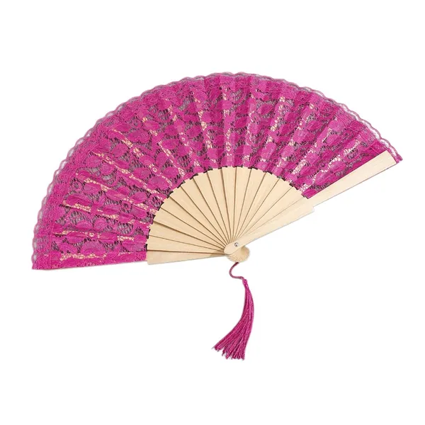 Abanico de encaje personalizado con borla, madera, 9 colores — diseño de stock 6