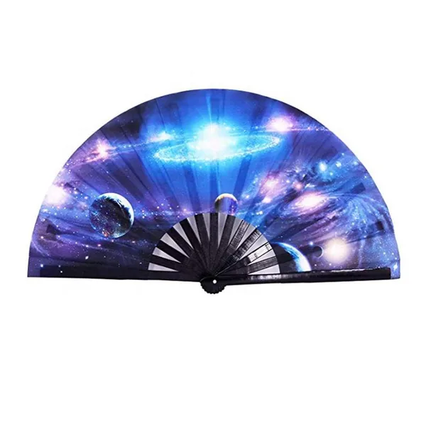 Abanico grande personalizado 33 cm, lunares disco — diseño 4