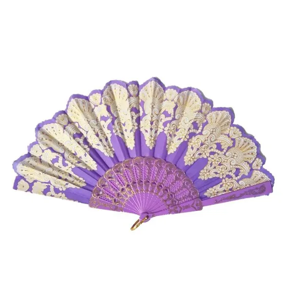 Abanico de lentejuelas personalizado, pavo real azul bordado — diseño de stock 5