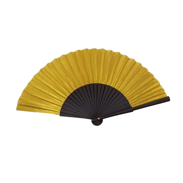 Abanico de madera arcoíris, varillas negras — diseño 3