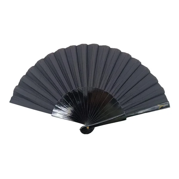 Abanico de madera arcoíris, varillas negras — diseño 4