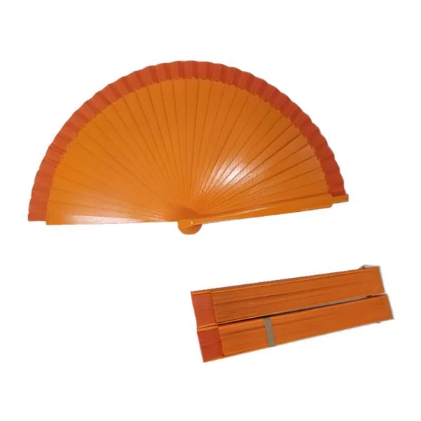 Abanico de madera bicolor personalizado, amarillo y azul — diseño de stock 6