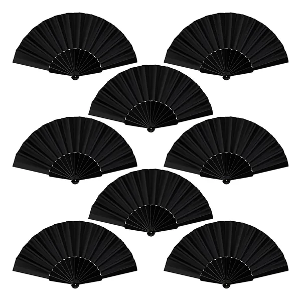 Abanico de papel negro personalizado 42 cm, con bolsita — diseño 2