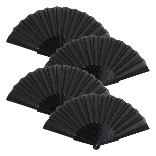 Abanico de papel negro personalizado 42 cm, con bolsita — diseño de stock 5