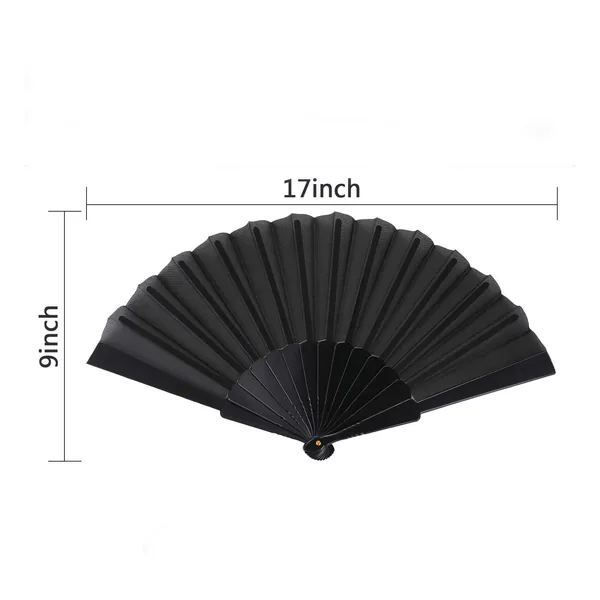 Abanico de papel negro personalizado 42 cm, con bolsita — diseño de stock 6