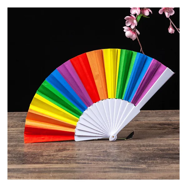 Abanico de plástico personalizado 23 cm, 12 colores lisos — diseño de stock 5