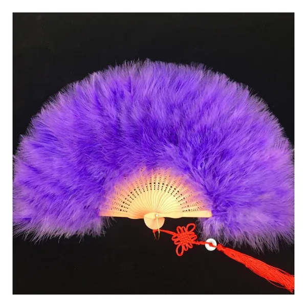 Abanico de plumas personalizado, marabú morado