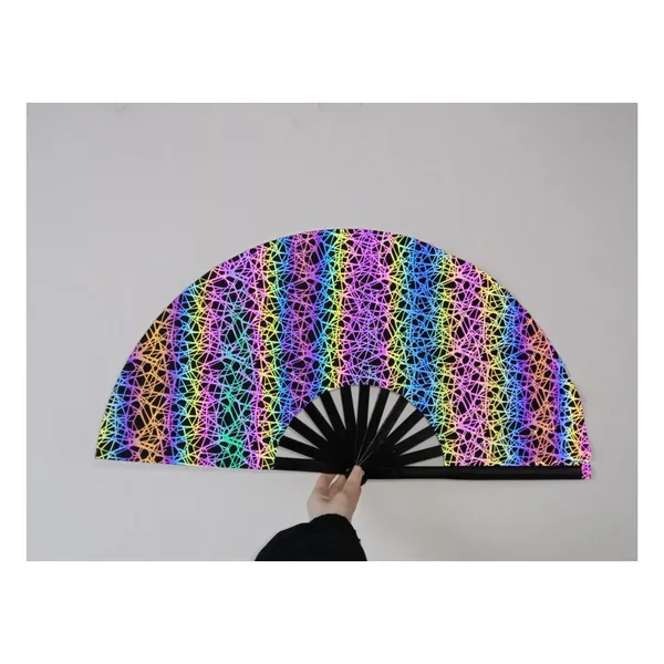 Abanico reflectante personalizado 33 cm, plata holográfica — diseño de stock 6
