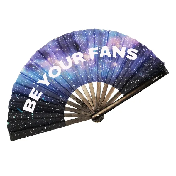 Abanico negro de festival personalizado, satén, gran formato — diseño de stock 5