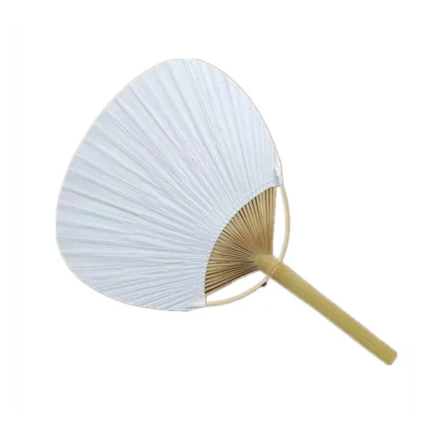 Pai pai de papel blanco personalizado 24 cm, mango de bambú — diseño 2