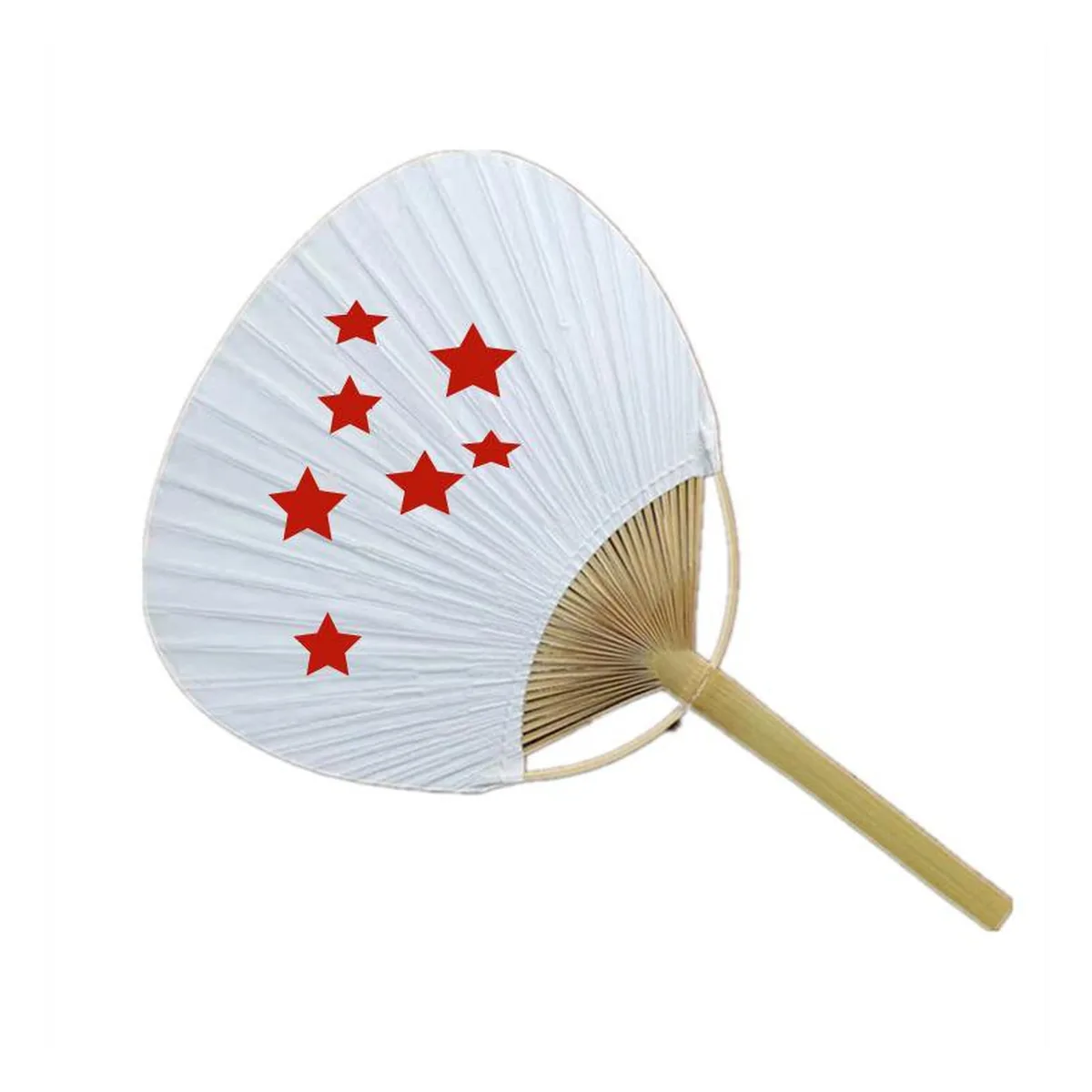 Pai pai de papel blanco personalizado 24 cm, mango de bambú — personalizado con tu logo
